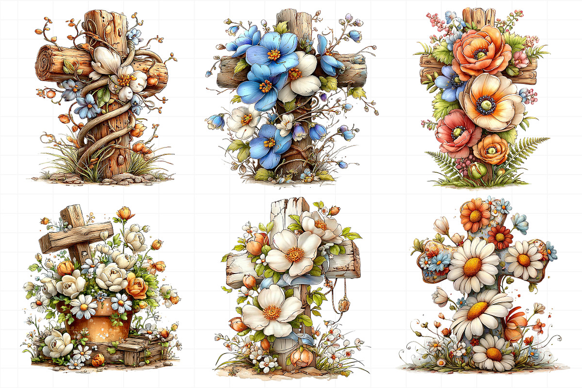 Easter Floral Cross Clipart, an Illustration by Daily.Designs (Photo 8 of 8)