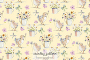 baby chick floral seamless pattern, a Pattern Graphic by Pink Studio Art (Thumbnail 1 of 4)