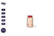 Simple Fermented Milk Drink Bottle, a Food Illustration by Satisfactoons (Thumbnail 1 of 3)