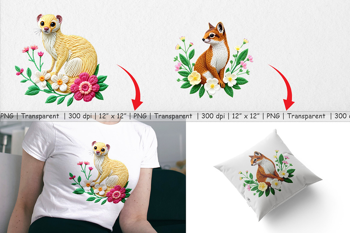 Weasel Embroidery Clipart, a Graphic by Artnoy (Photo 3 of 5)