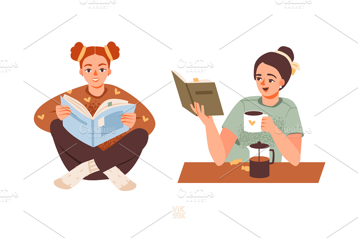 Booklovers | People with books, a Person Illustration by vik.stock (Photo 3 of 6)