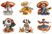 Watercolor Mexican Halloween Clipart, an Illustration by DreamPrint404 (Thumbnail 6 of 6)