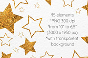 Gold foil stars clipart, an Object Graphic by SweetRenieDesigns (Thumbnail 3 of 4)