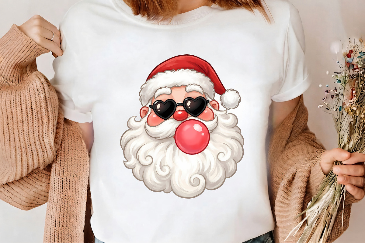 Cool Santa Sunglasses Bubblegum PNG, a Seasonal Illustration by CrexoraLab (Photo 4 of 4)