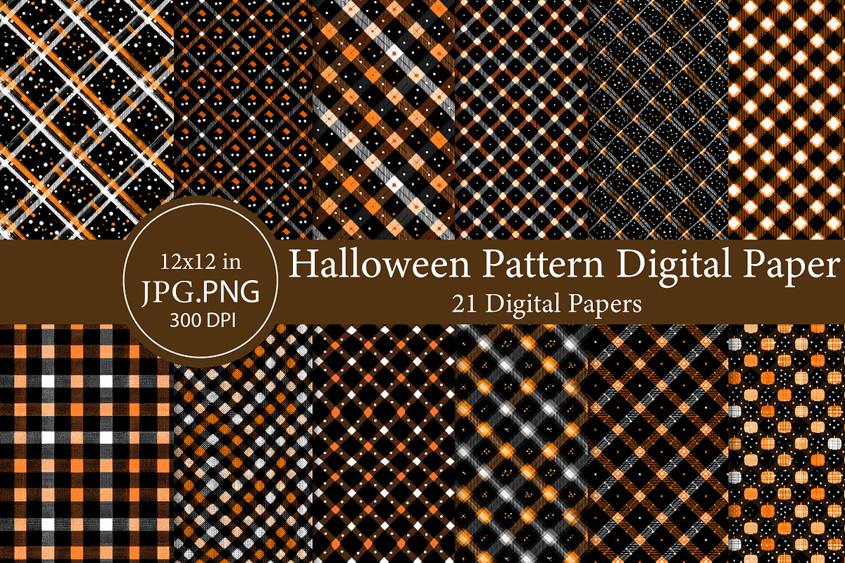 Halloween Pattern Digital Paper, an Illustration by Designworld (Photo 1 of 6)
