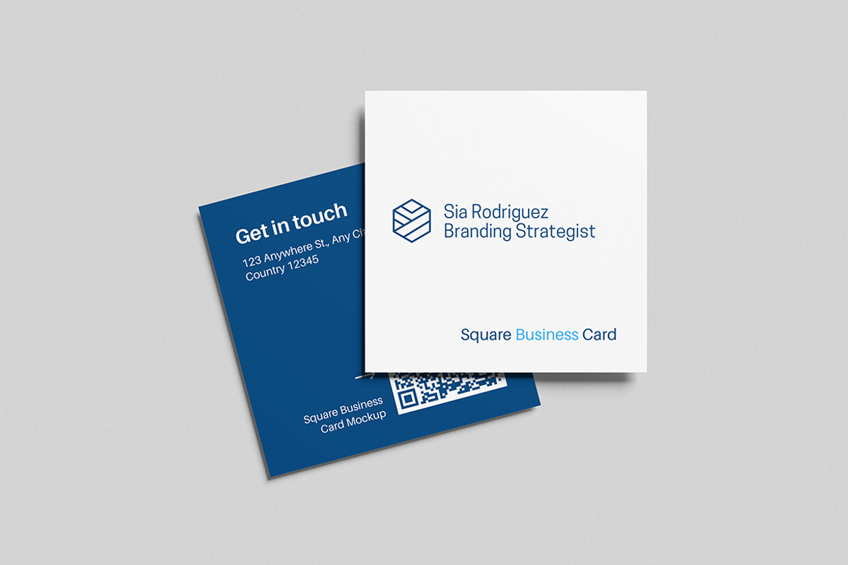 Square Business Card Mockup, an Advertising Mockup by swsi-studio (Photo 3 of 5)