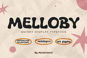 Melloby - Quirky Display Typeface, a Sans Serif Font by Mockmenot (Thumbnail 1 of 7)