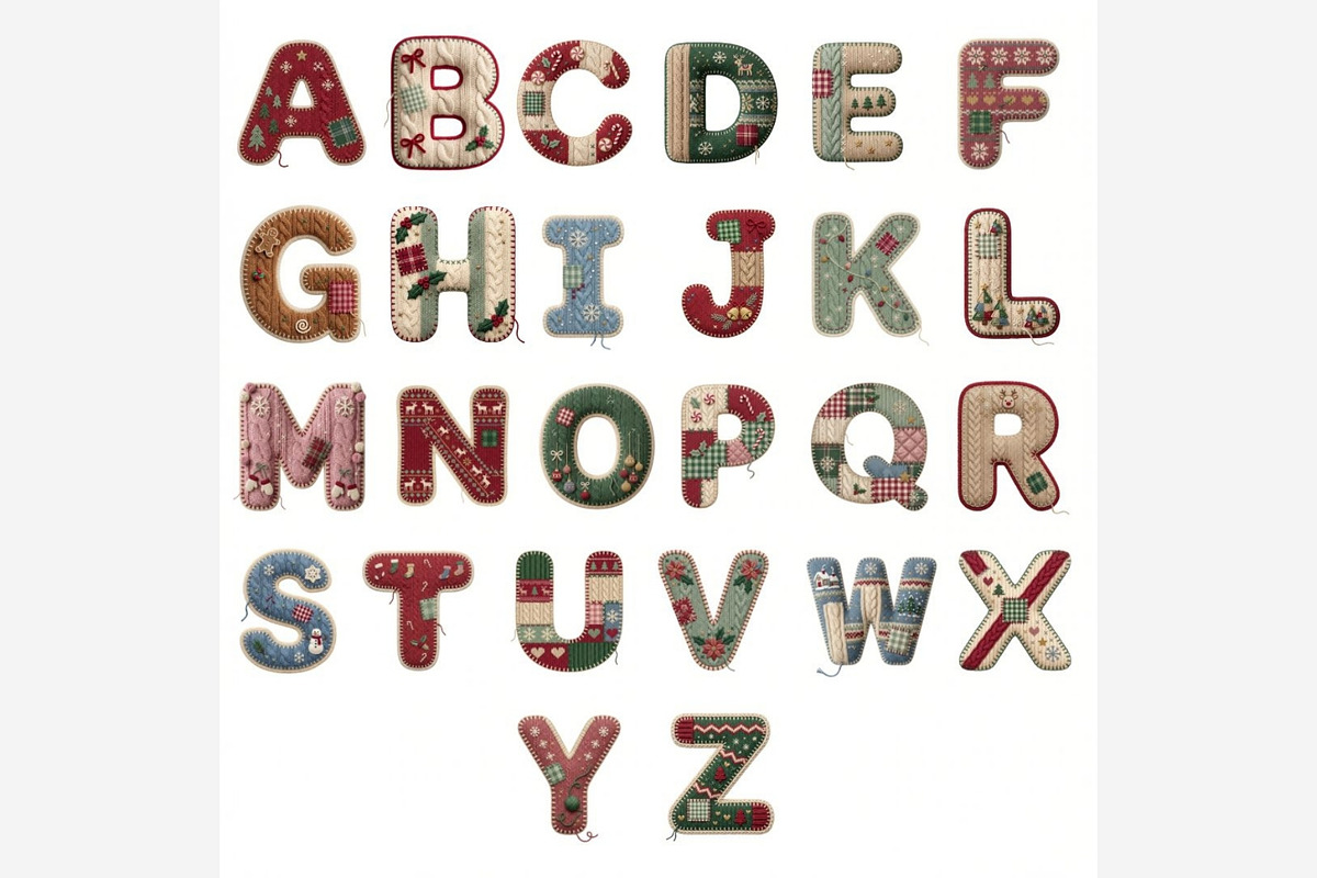 Cozy Christmas Sweater Alphabet PNG, a Seasonal Illustration by Tanya Kart (Photo 2 of 6)