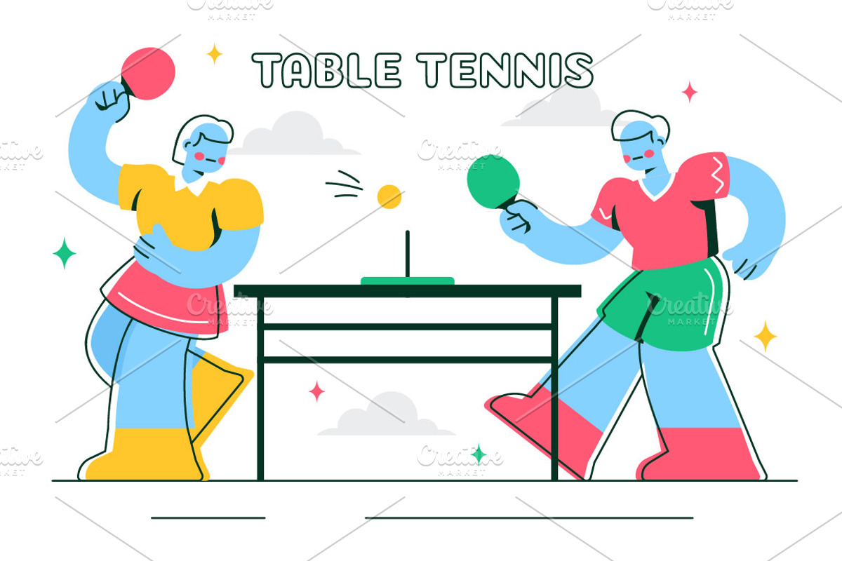 10 Table Tennis Sports Illustration, a Sport Illustration by denayunebgt (Photo 4 of 4)