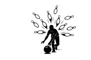 Dynamic bowling player silhouette, an Illustration by Amazin_art (Thumbnail 12 of 31)