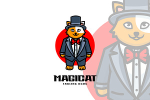 Magic Cat Mascot Cartoon Logo Style., a Branding & Logo Template by ModalTampang