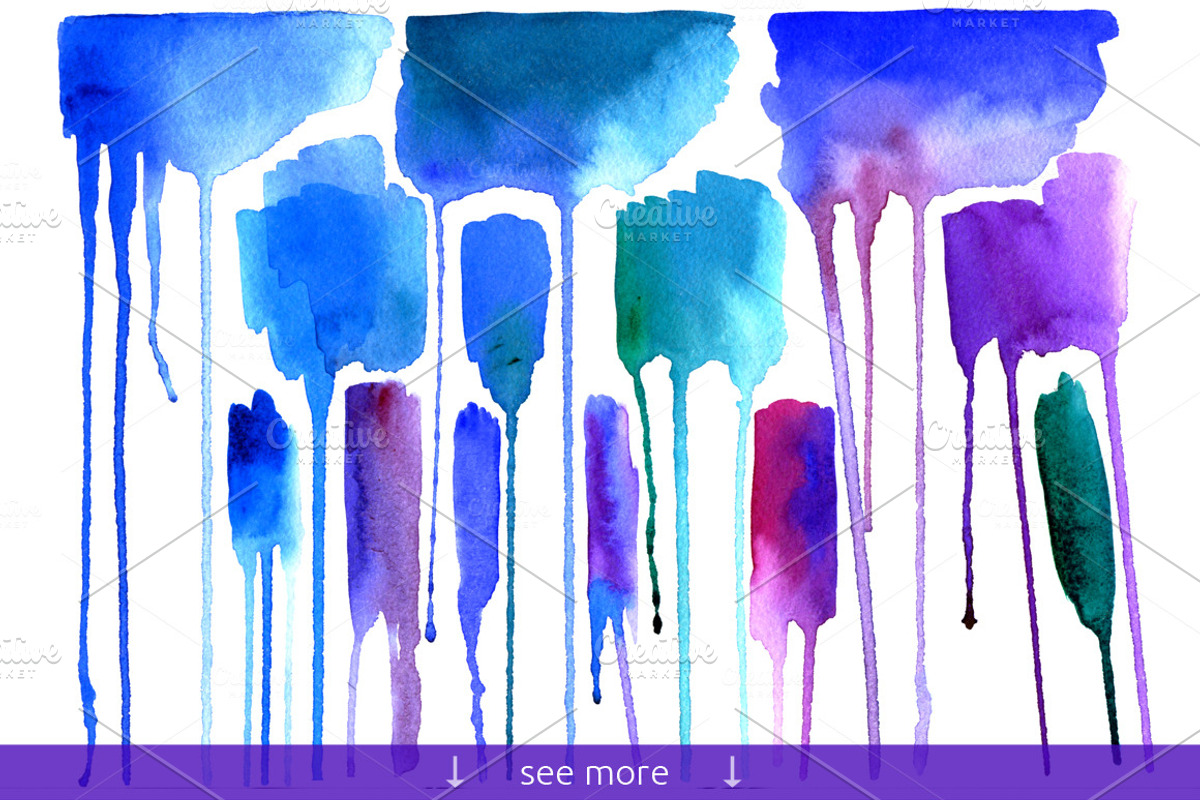 Watercolor Splashes and Strokes, an Object Graphic by denisespinoza (Photo 2 of 2)
