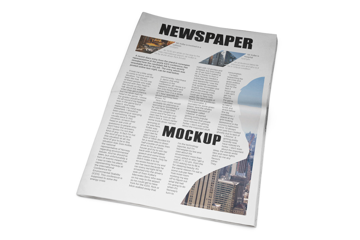 Newspaper Mockup, an Advertising Mockup by PixelMockup (Photo 3 of 17)