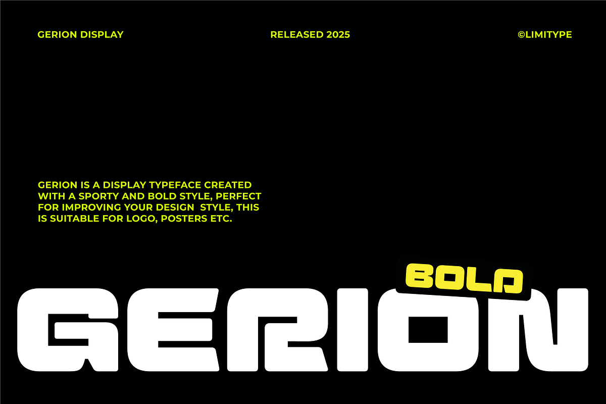 Gerion - Bold Font, a Sans Serif Font by limitype (Photo 1 of 11)