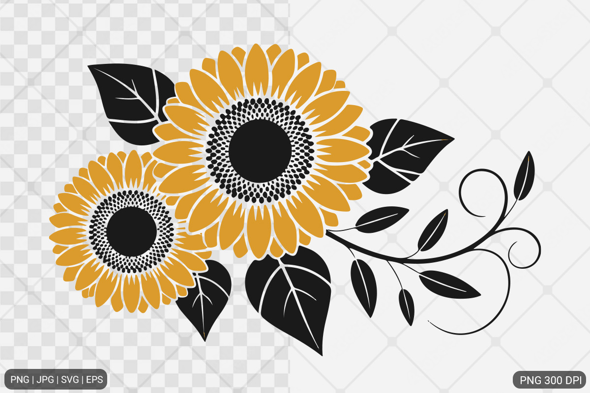 Sunflower SVG PNG Design Bundle, an Illustration by Actual Pixel (Photo 27 of 30)