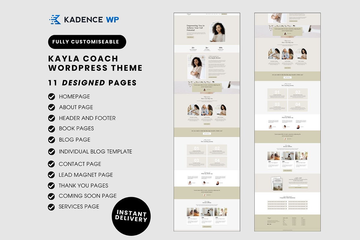 Coaching WordPress Theme Kayla, a WordPress Template by StartBuildLaunch (Photo 3 of 6)