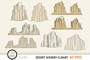 Desert Scenery Clipart - Cacti PNGs, a Decorative Illustration by SLS Lines (Thumbnail 3 of 9)