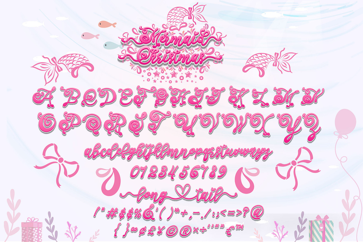 Mermaid Christmas Font, a Handwritten Font by Nobu Collections (Photo 5 of 6)