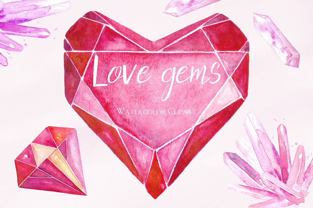 Love watercolor bundleValentine, a Decorative Illustration by LABFcreations (Photo 13 of 14)