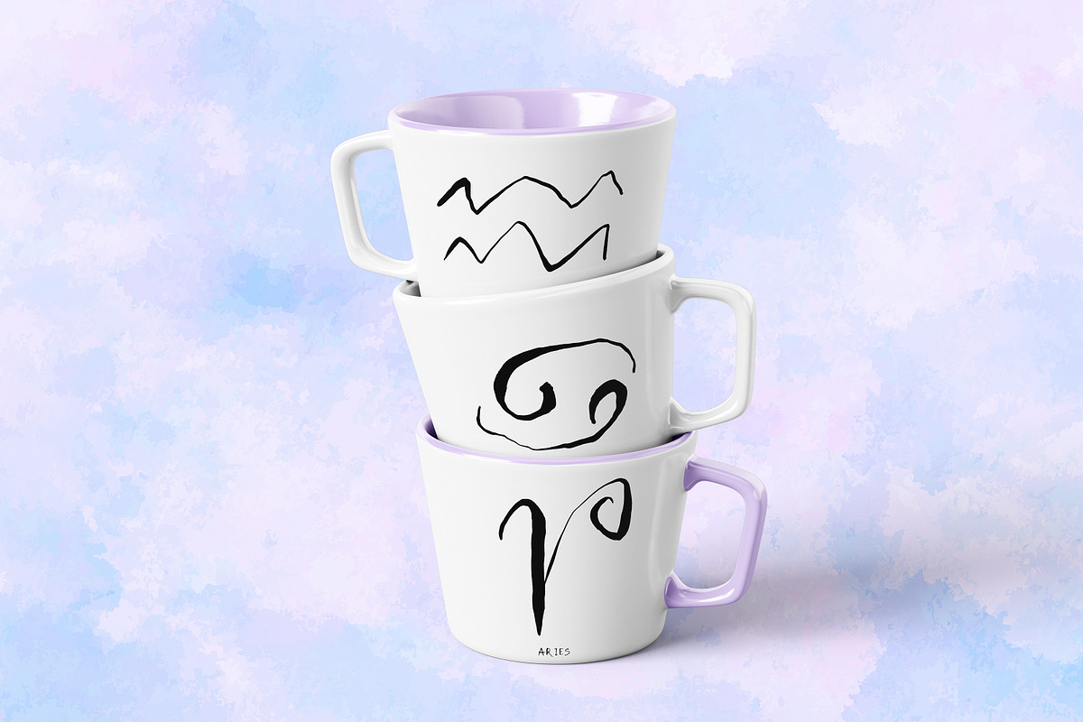Quirky zodiac signs + stars set, an Object Graphic by SweetRenieDesigns (Photo 5 of 9)