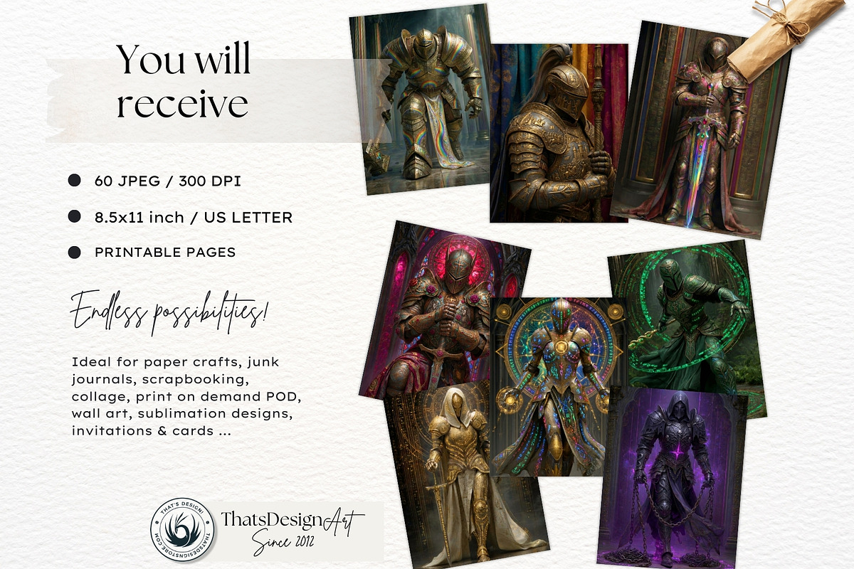 Knightly Orders Fantasy Papers, a Decorative Illustration by ...