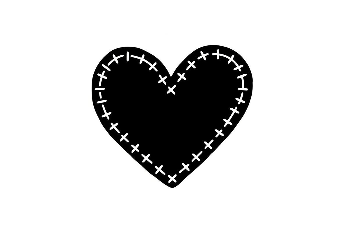 Stitched Heart Silhouette Vector Bun, an Illustration by Designs_River (Photo 18 of 41)