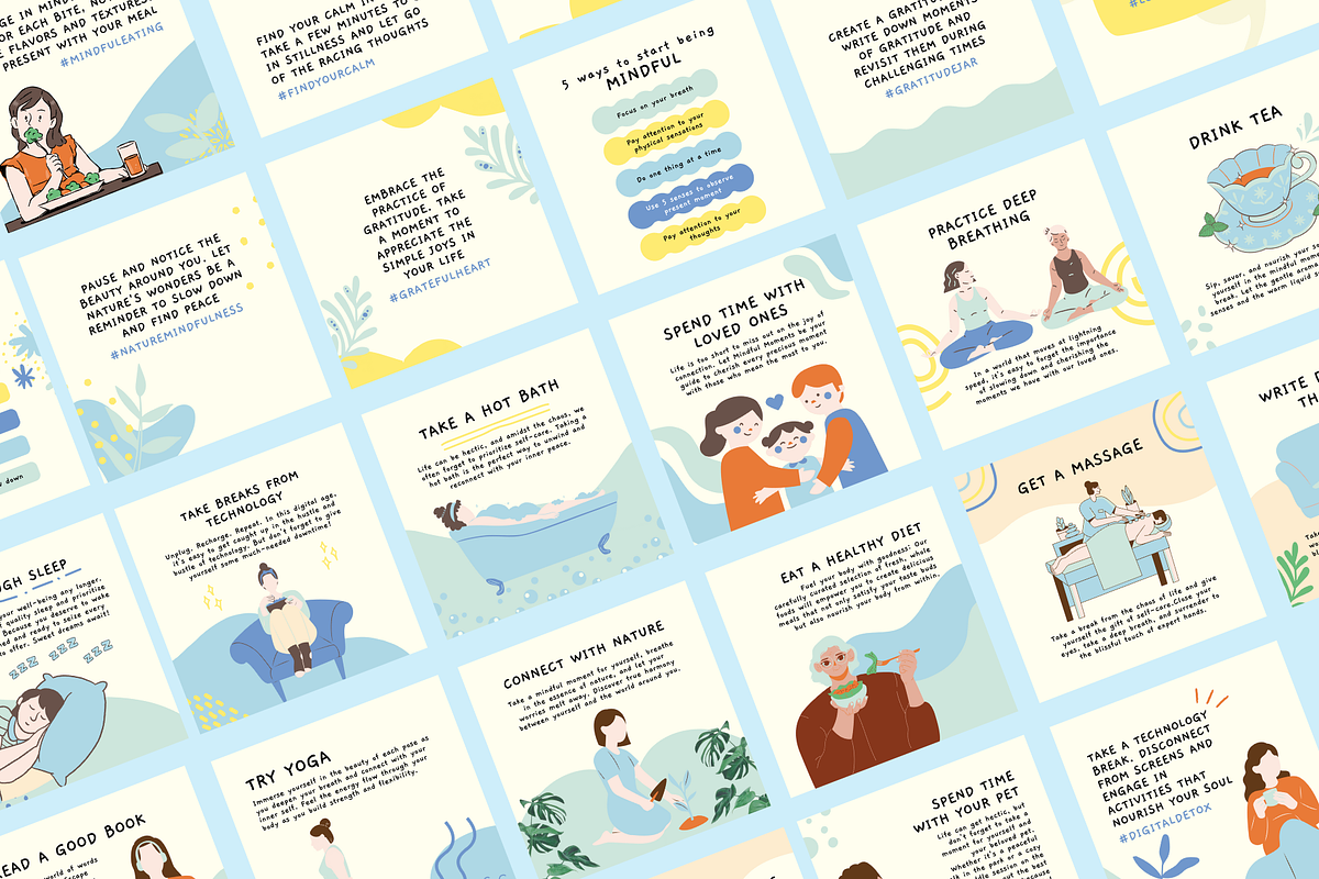 Mindful Moments Kit Instagram Canva, a Social Media Template by The Blog Creative (Photo 3 of 6)