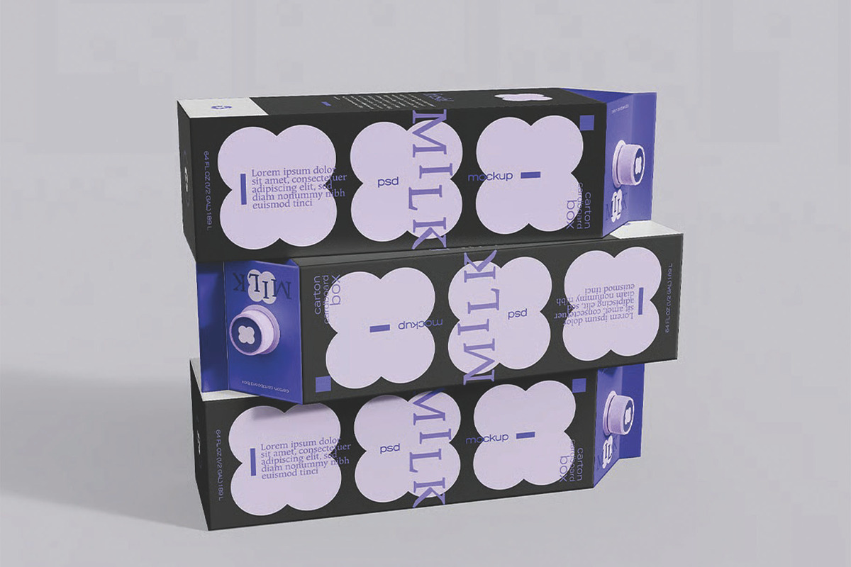 Milk Carton Boxes Mockup, a Packaging Mockup by skybluecreative (Photo 3 of 3)