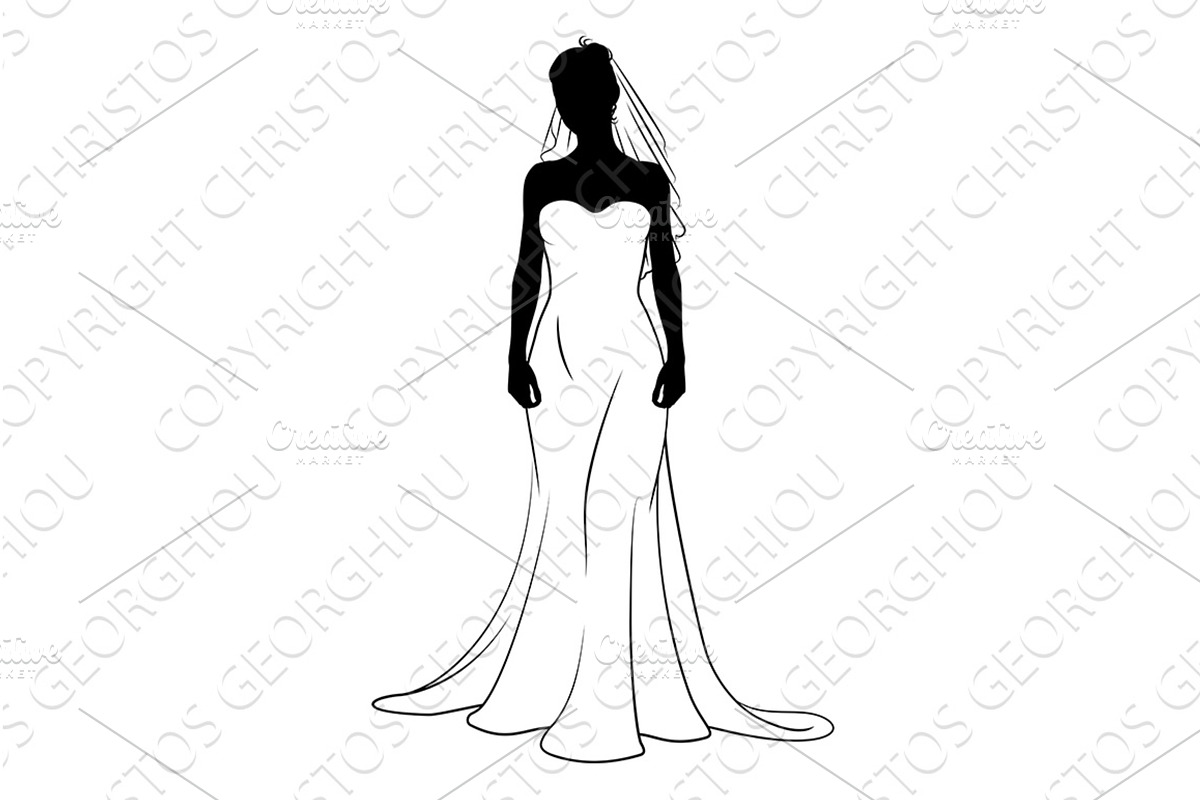 Bride Bridal Wedding Dress, an Illustration by Christos Georghiou