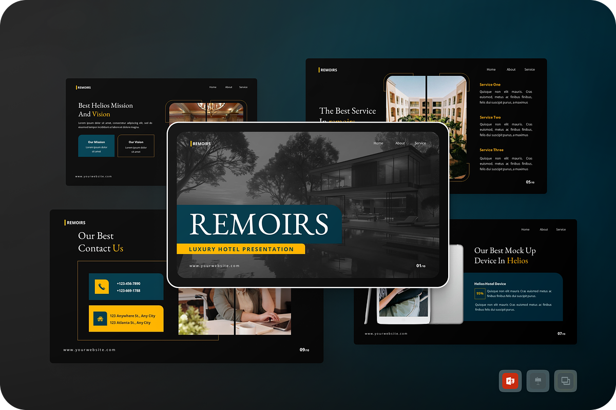 Luxury Hotel PowerPoint, a Presentation Template by Annora Studio (Photo 1 of 5)