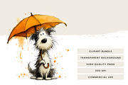 Dogs with Umbrellas Clipart Bundle, an Animal Illustration by Design Scotch (Thumbnail 5 of 10)