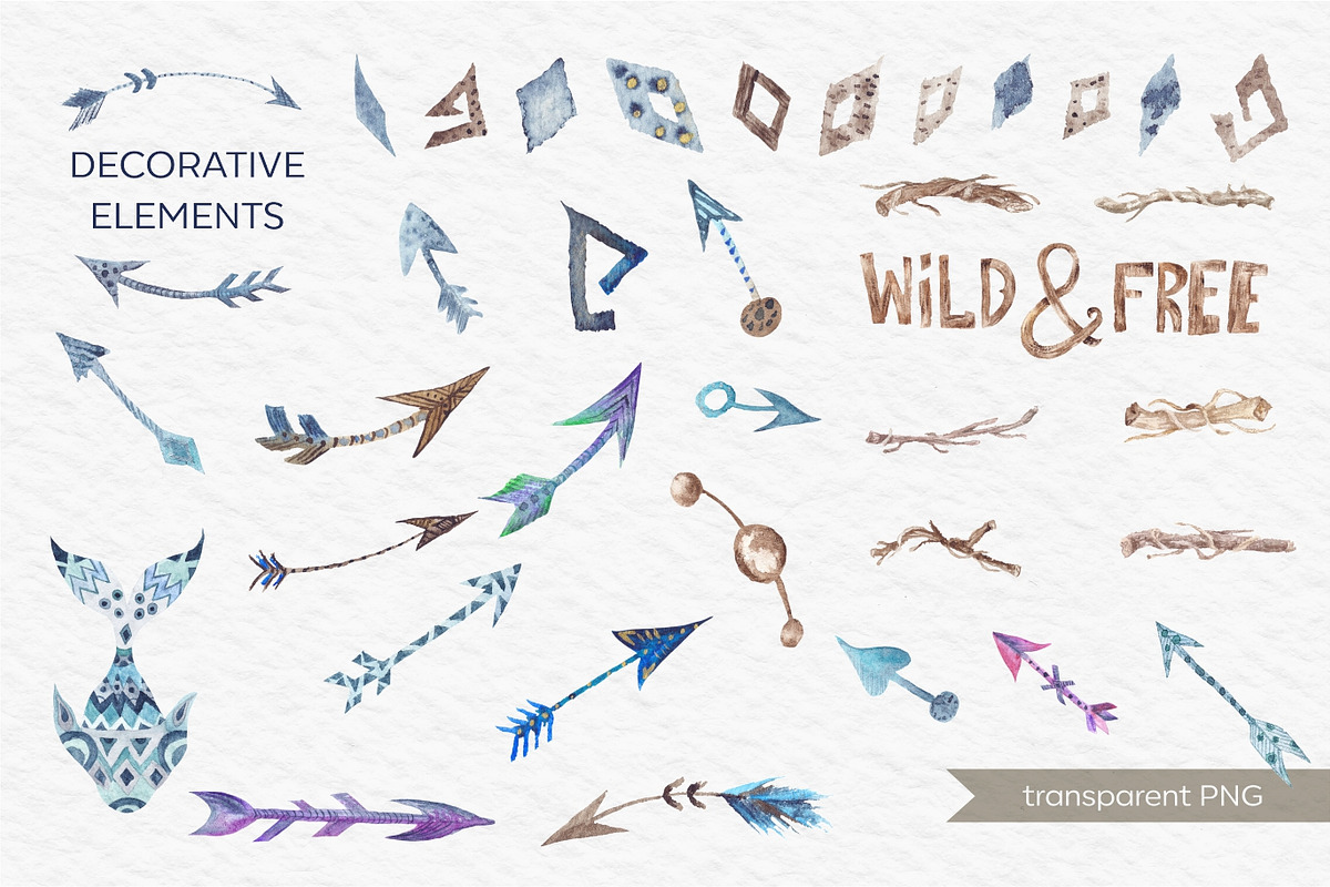 Boho Watercolor Bundle, a Background Graphic by kisikoida (Photo 4 of 15)