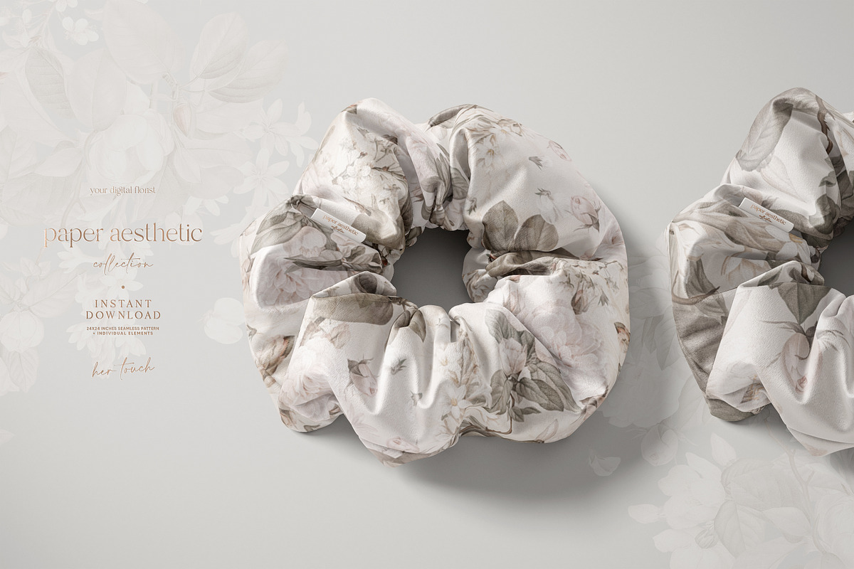 Beige Neutral Luxury Floral Pattern, a Pattern Graphic by paper aesthetic (Photo 3 of 9)