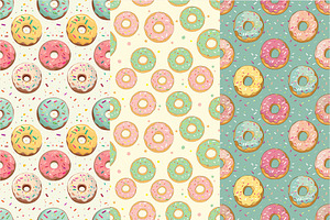 10 Pastel Donut Sprinkles Patterns