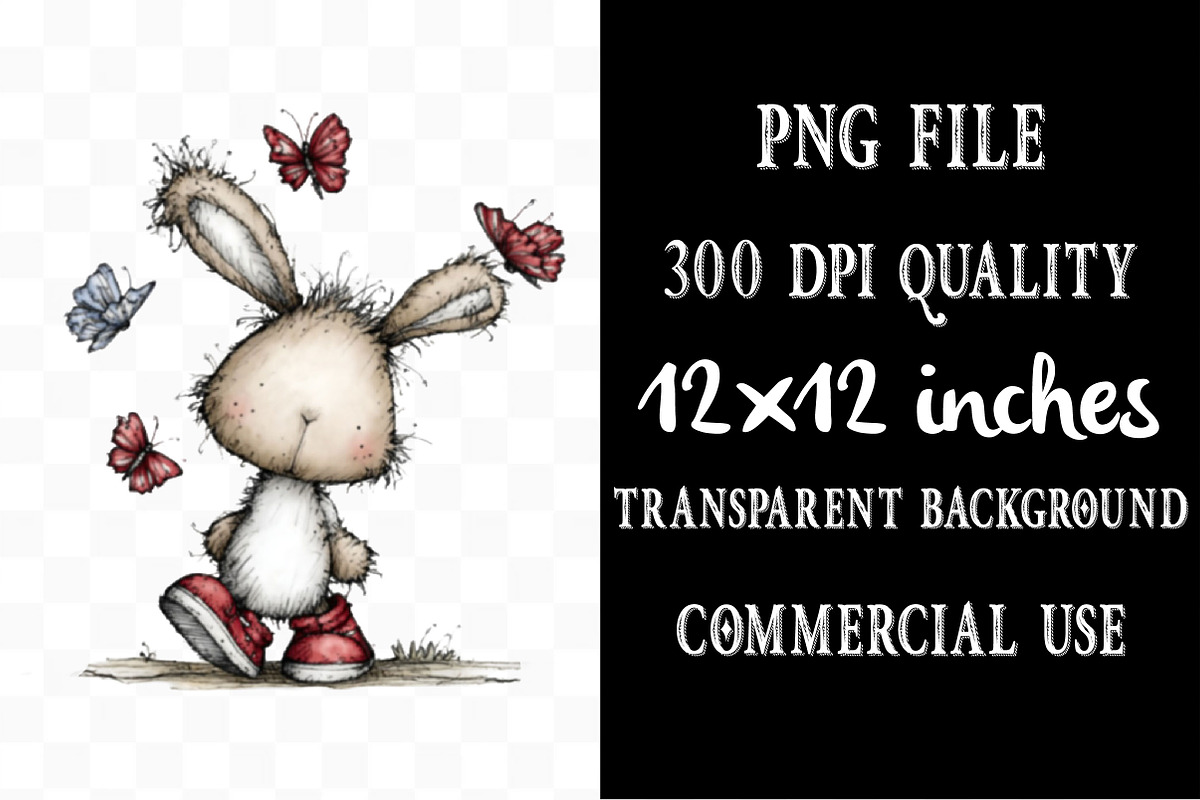 Whimsical Spring Bunny Clipart, an Animal Illustration by Designking (Photo 4 of 5)