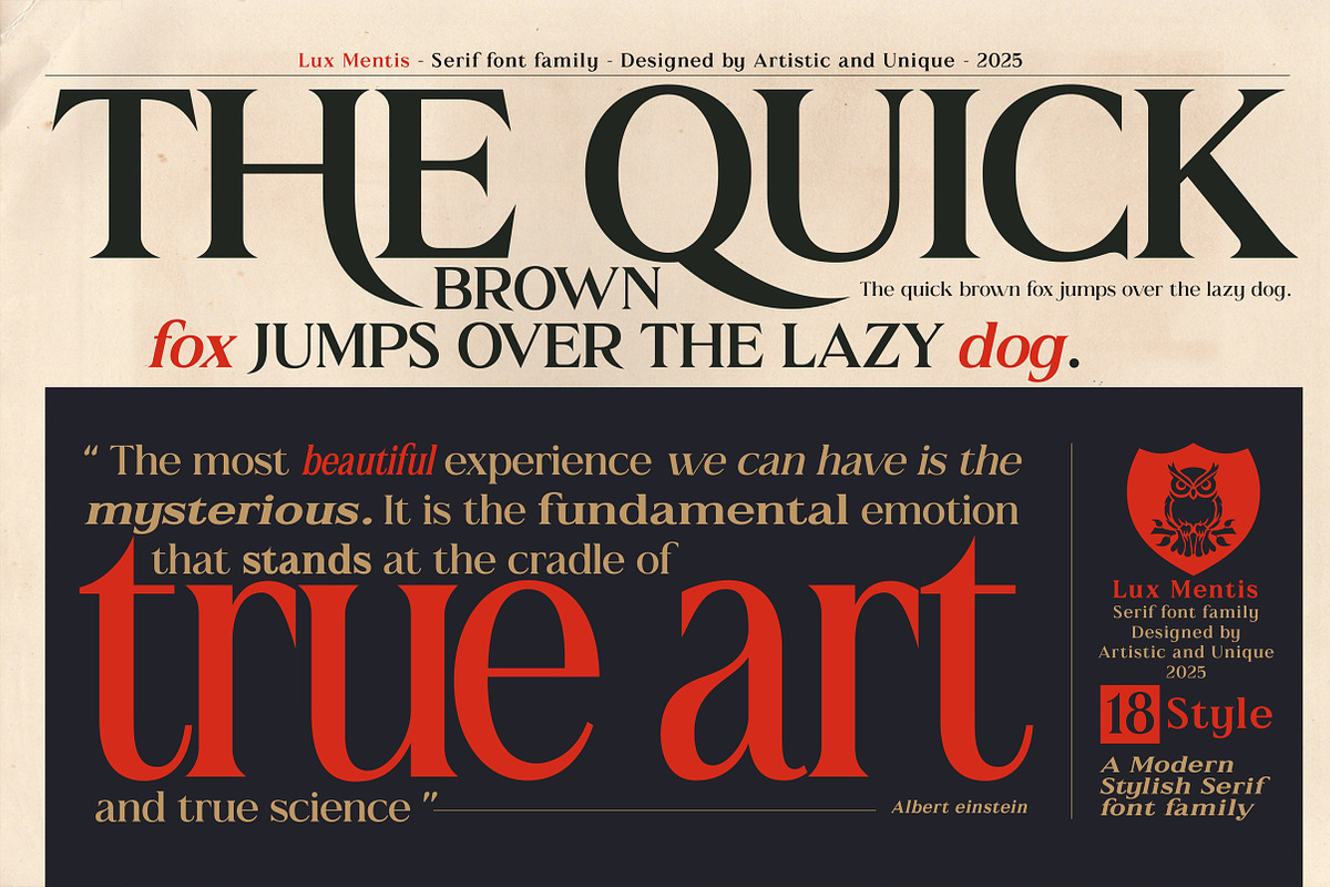 Lux Mentis - Serif Font Family, a Serif Font by Artistic & Unique (Photo 14 of 15)