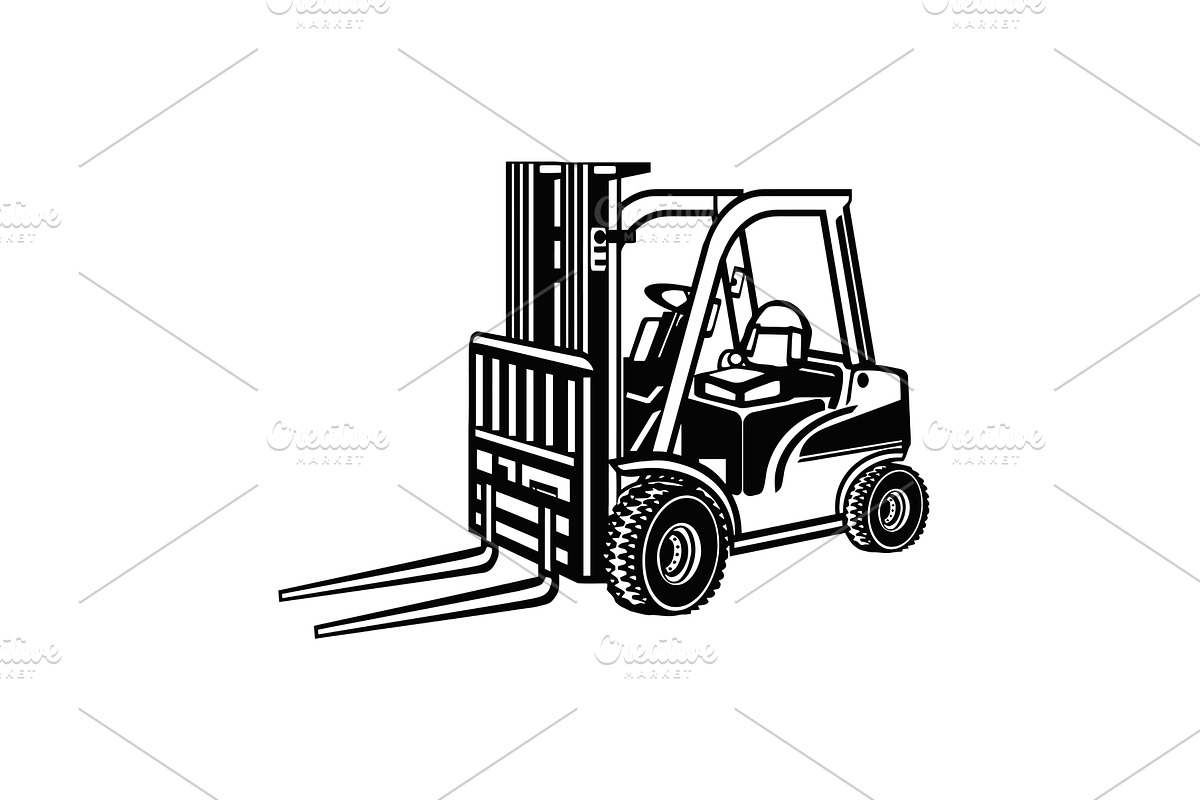 Fork Lift, Forklift Warehouse -, an Illustration by Digital-Clipart