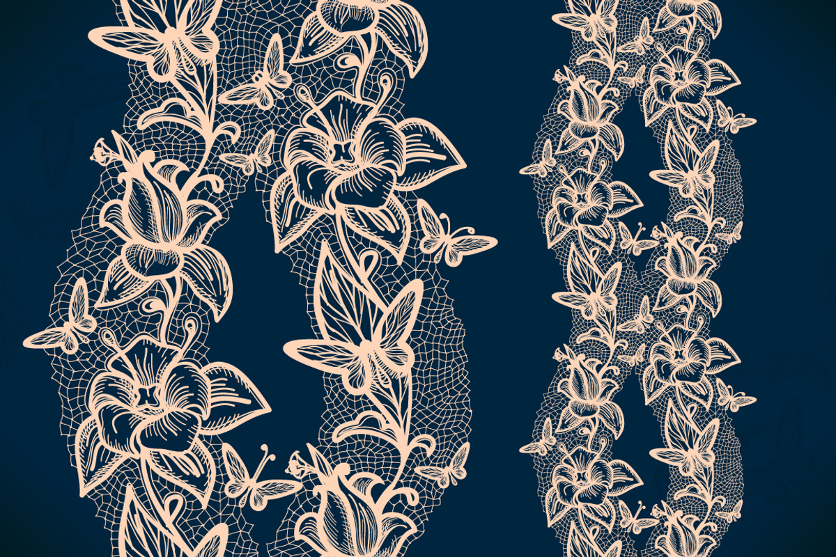Seamless lace pattern with flowers, a Pattern Graphic by Vikpit (Photo 3 of 4)