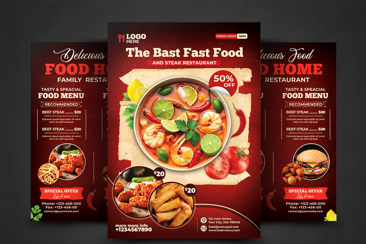 Restaurant Menu, a Flyer Template by AfzaalGraphics (Photo 1 of 4)
