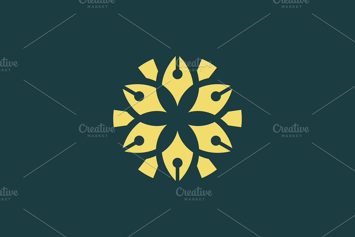 elegant floral pen petal logo, a Branding & Logo Template by Rasagama Studio