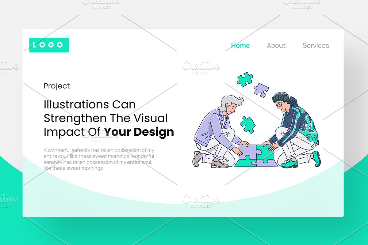 Teamwork Puzzle Illustration Set, a Person Illustration by Stock Shape (Photo 2 of 3)
