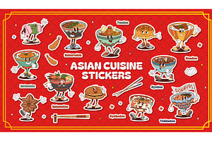 Japanese asian cuisine characters, a Food Illustration by Buch&Bee