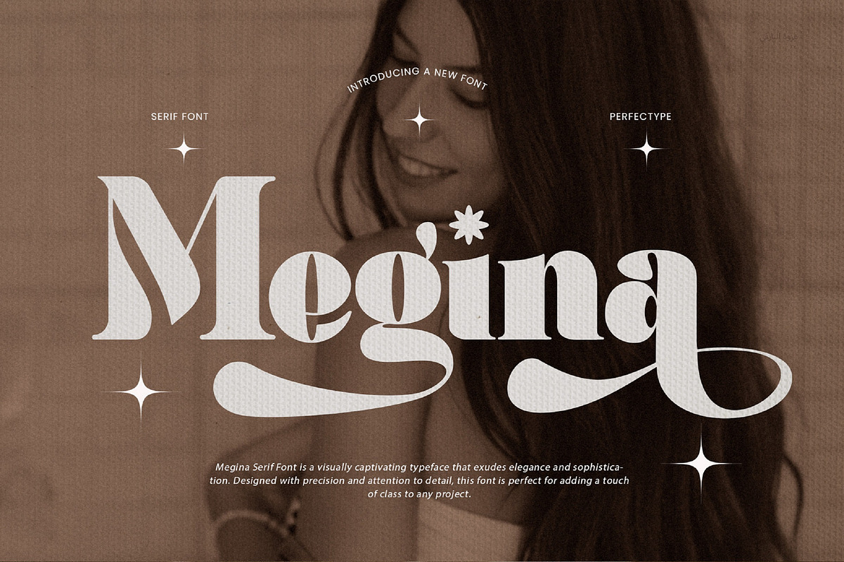 Megina Elegant Ligature Serif Font, a Serif Font by Perfectype (Photo 1 of 9)