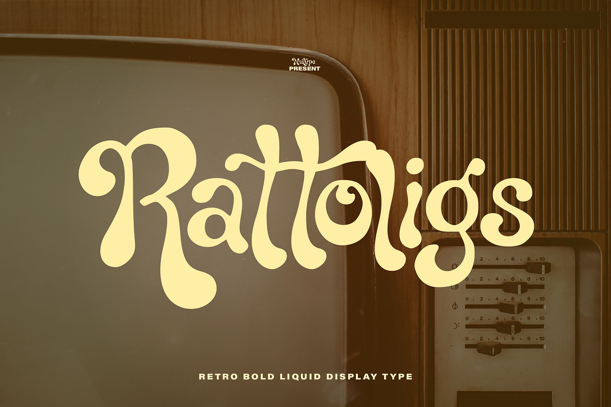 Rattoligs - Retro Dsiplay Font, a Serif Font by NuType (Photo 1 of 10)