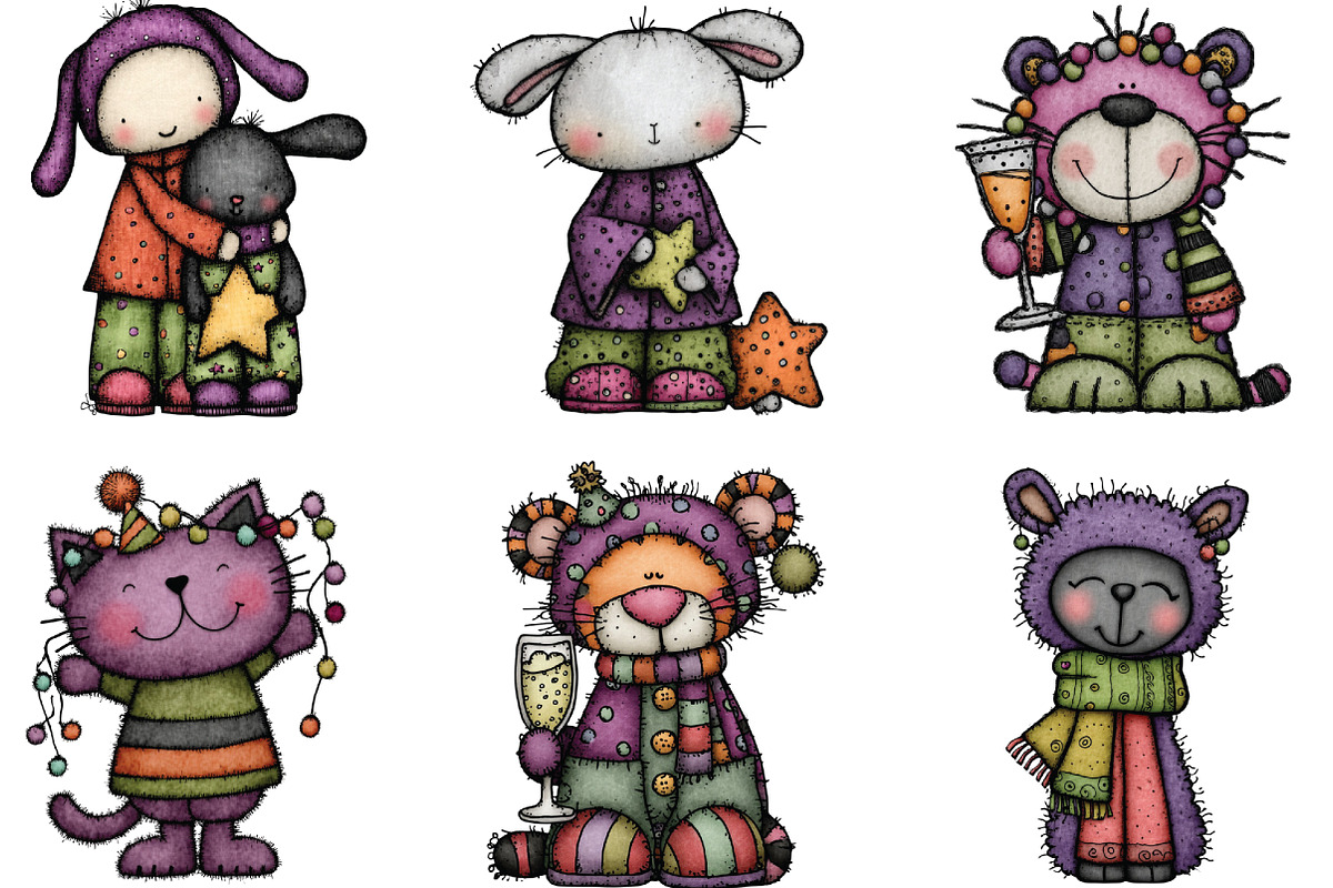 Whimsical Funny New Year Animals PNG, an Illustration by CraftArtStudio (Photo 4 of 6)