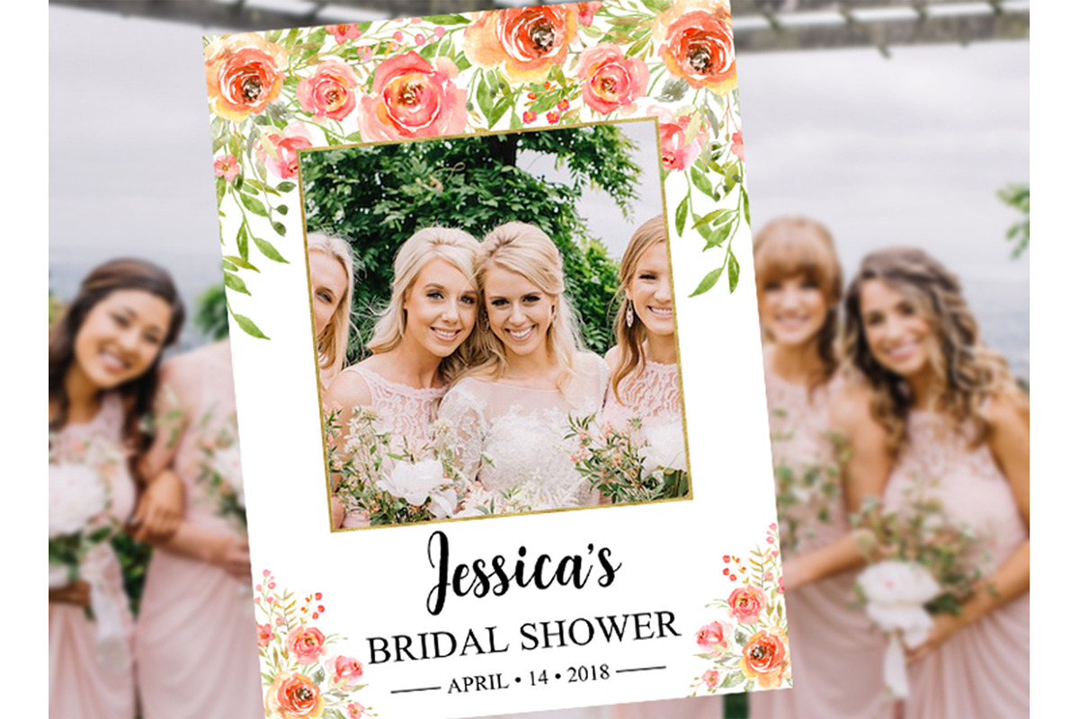 Bridal Shower Photo Booth Frame, a Stationery Template by DreamsClipArt