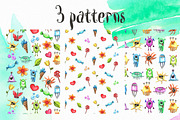 Watercolor Funny Monsters Set, an Illustration by WBS Design (Thumbnail 3 of 6)
