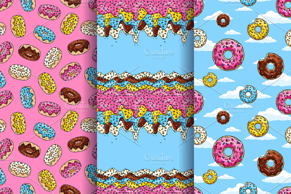 24 donuts patterns, a Pattern Graphic by in Wonderland