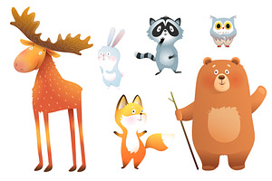 Animals In The Forest Kids Cartoon