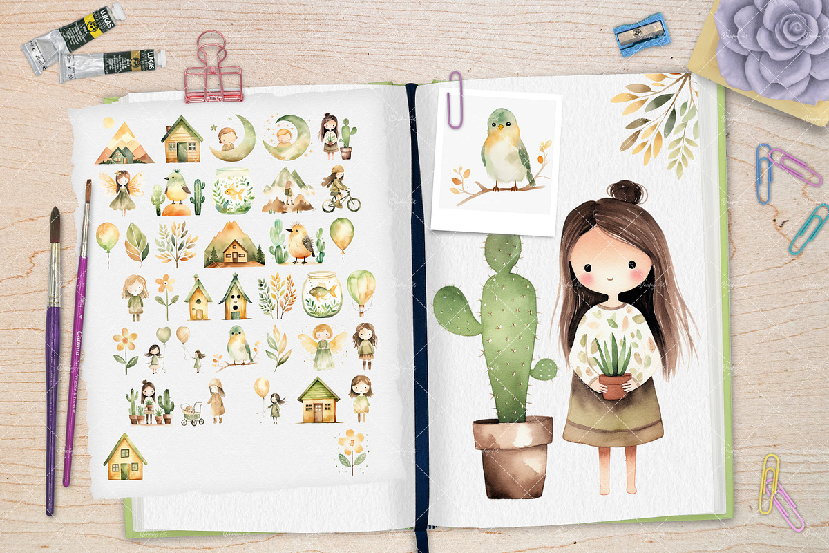 Watercolor Boho Childrens' Book Art, an Illustration by Dazzling Art Boutique (Photo 4 of 5)